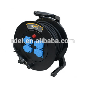 10180 Mini tambor de cable de seguridad, diámetro 180 mm, 15 m H05VV-F cable 3G1.5, negro, interior IP20